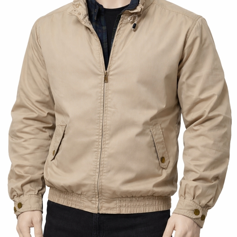 Sunice Men 3XL Beige Bomber Jacket Windbreaker Zip Men Y2k Boho Sport